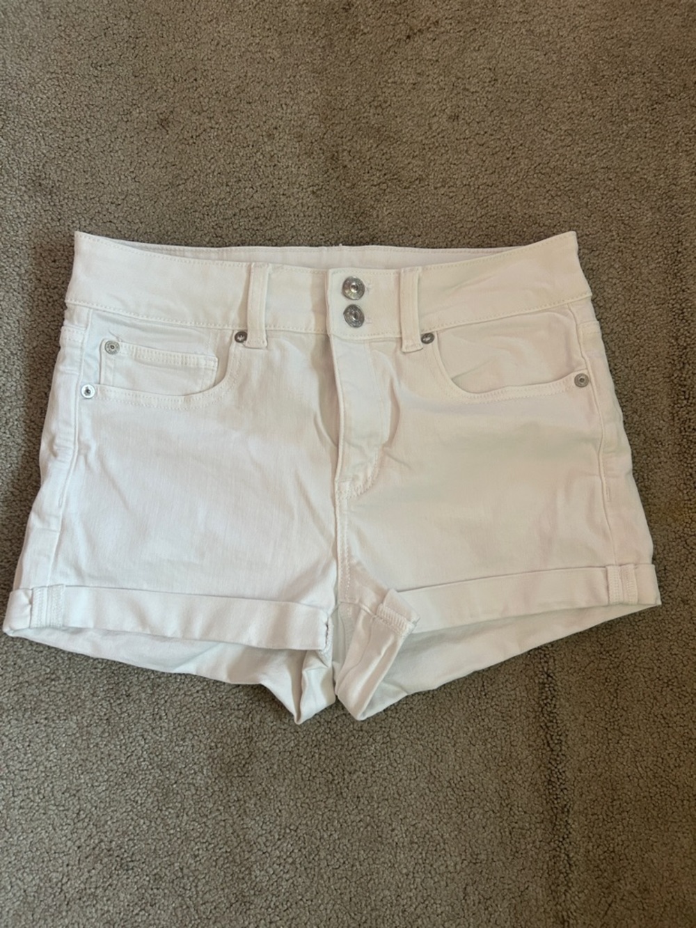 American Eagle white denim shorts